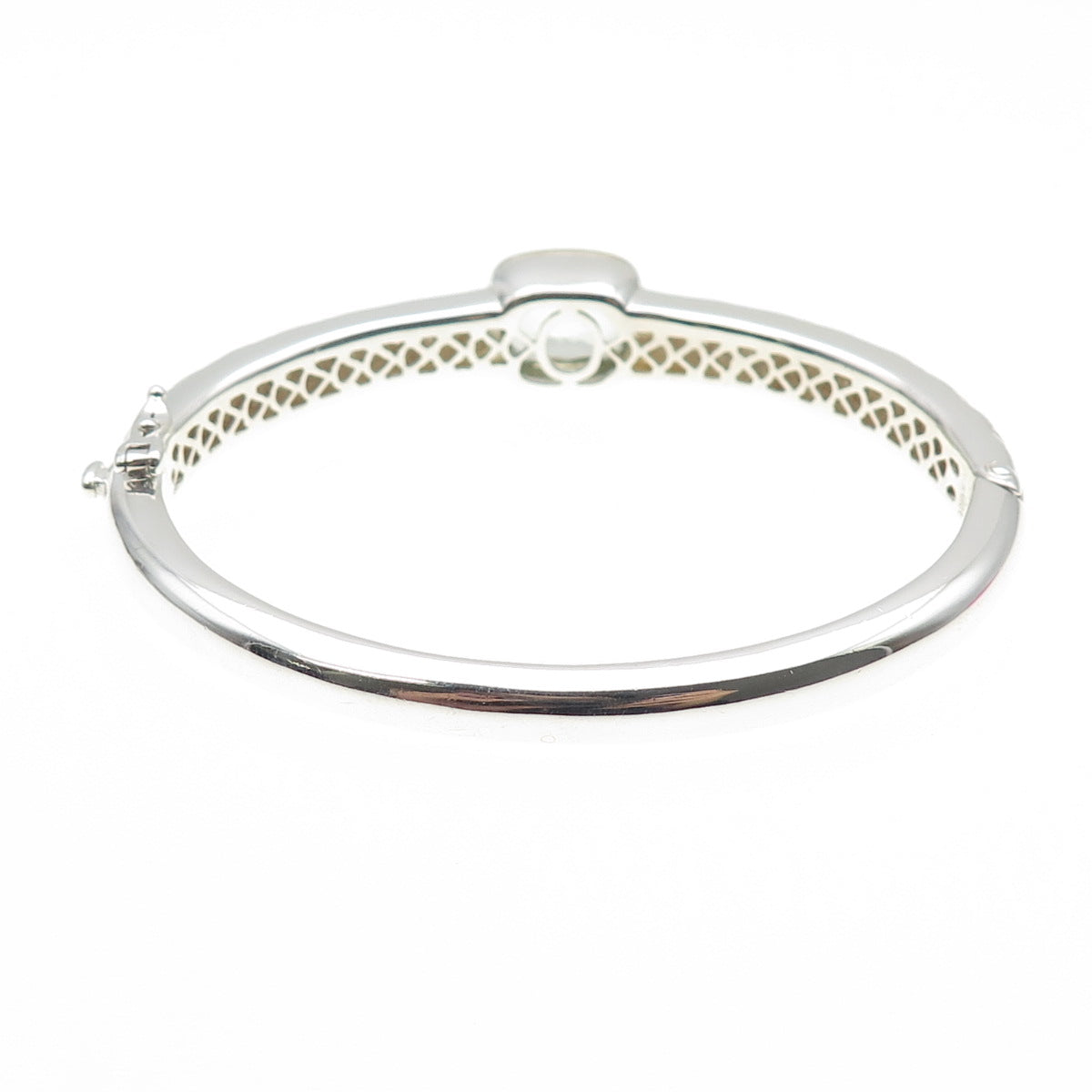 Lorenzo 925 Sterling Silver 18K Gold Vintage Real Green Amethyst Bracelet 6.75"