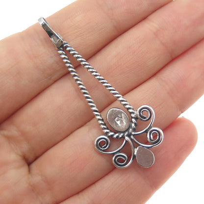 Frank Yazzie Navajo Old Pawn 925 Sterling Silver Vintage Turquoise & MOP Pendant