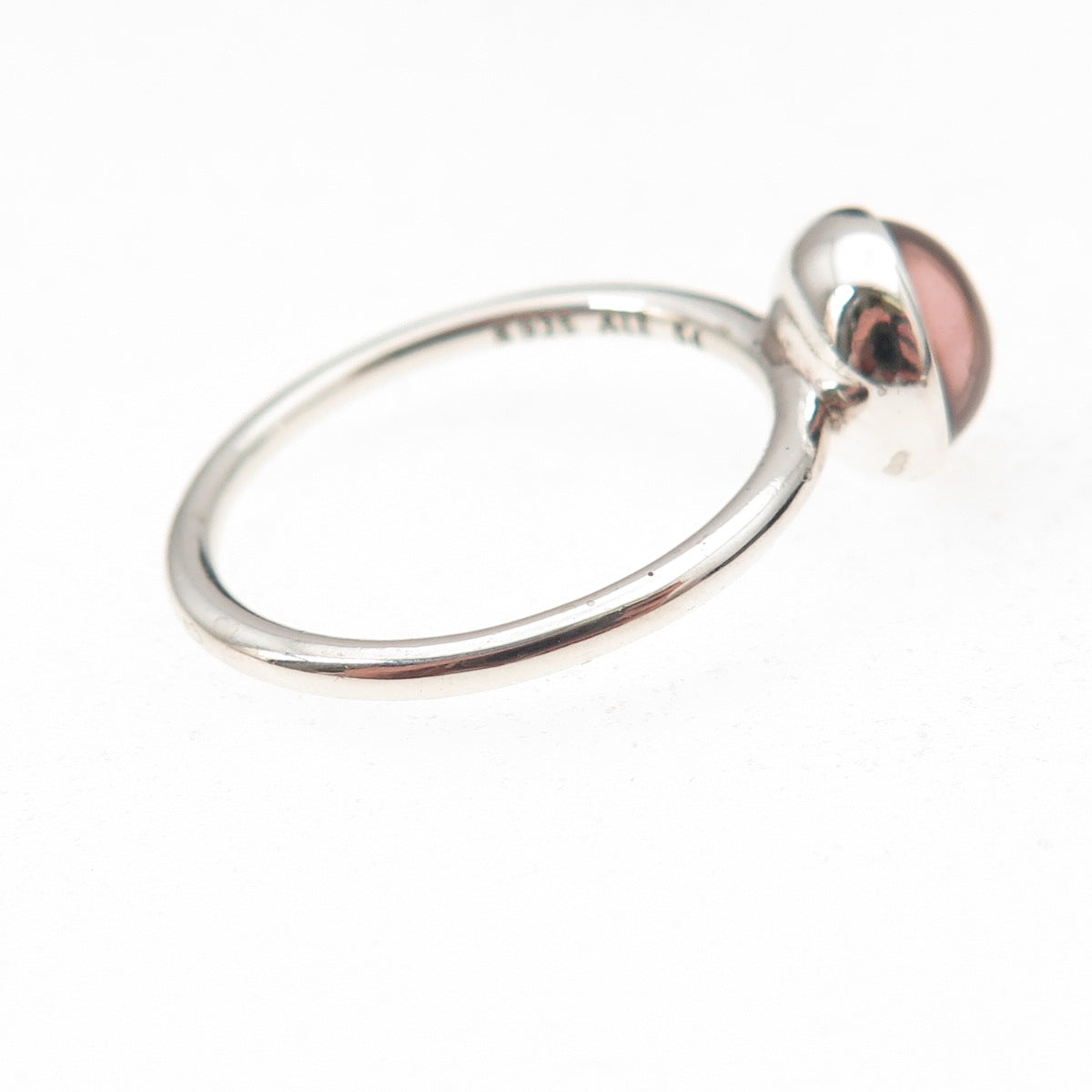 Pandora 925 Sterling Silver Pink Crystal Poetic Droplet Ring Size 6.75