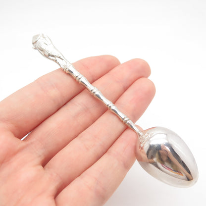 900 Silver Antique Vietnam Man & Bamboo Teaspoon