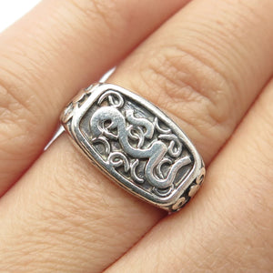 925 Sterling Silver Vintage Swirl Ring Size 6.75
