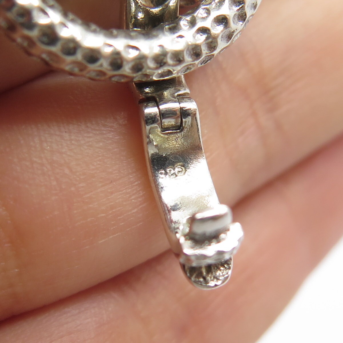 925 Sterling Silver Vintage Dotted Swirl Link Bracelet 6.75"