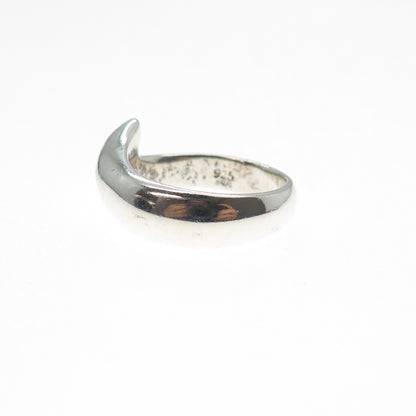 925 Sterling Silver Vintage Modernist Ring Size 6.75