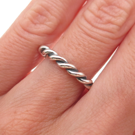 Pandora 925 Sterling Silver Twisted Band Ring Size 5.25