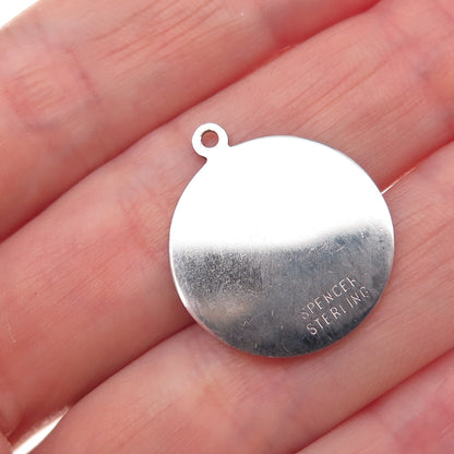 Spencer 925 Sterling Silver Vintage Confirmation Charm Pendant