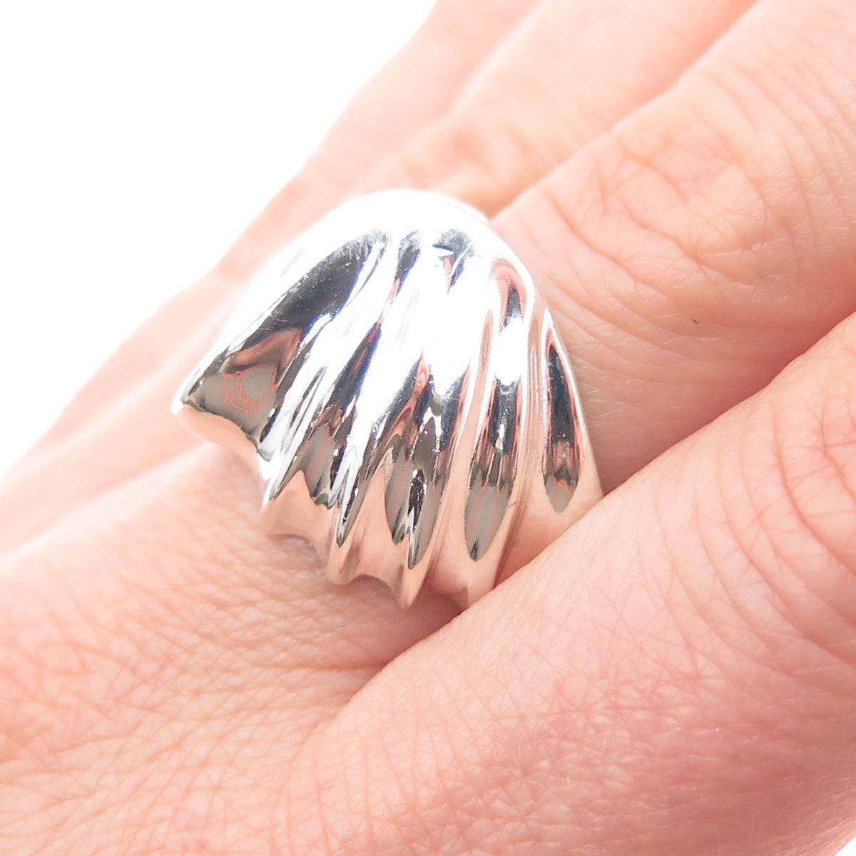 925 Sterling Silver Vintage Mexico Modernist Ring Size 9.5