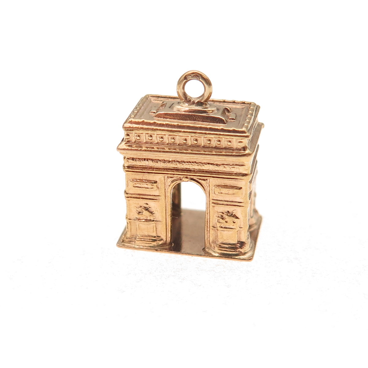 18K Gold Antique Arc de Triomphe 3D Charm Pendant