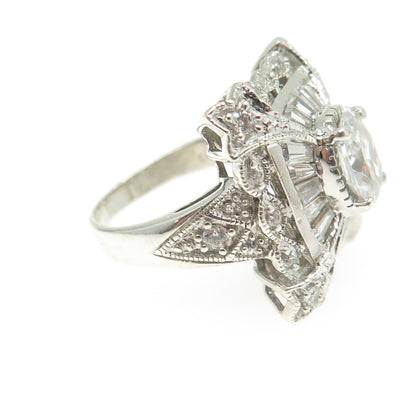 925 Sterling Silver Multi-Color C Z Ring Size 6.5