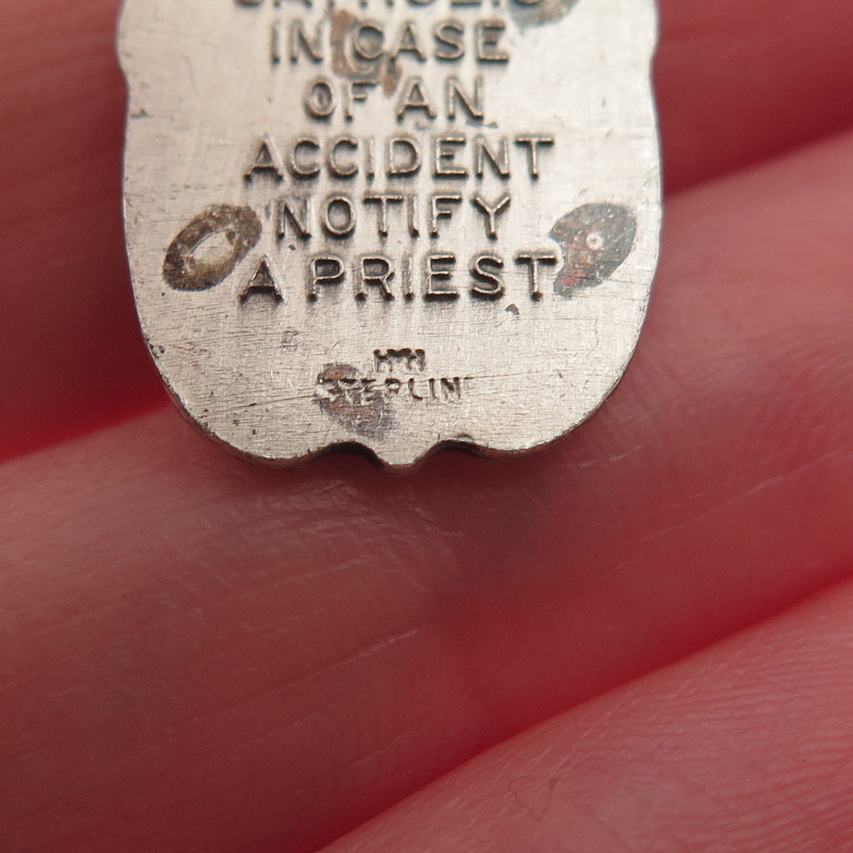 HMH Religious Sterling Antique Art Deco St. Christopher Catholic Medal Pendant