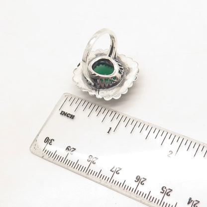 925 Sterling Silver Vintage Real Chalcedony Gemstone Ring Size 6.5