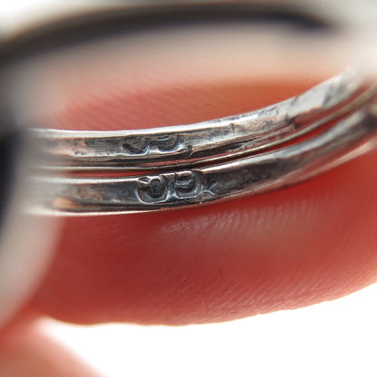 925 Sterling Silver Vintage Mariner Love Knot Oxidized Ring Size 5.5