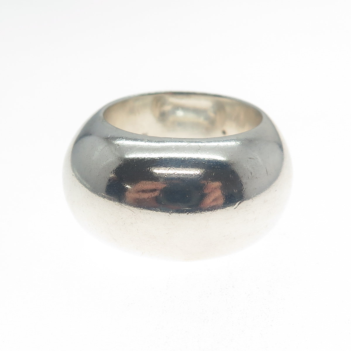 GUCCI 925 Sterling Silver Vintage Italy Modernist Puffy Band Ring Size 8