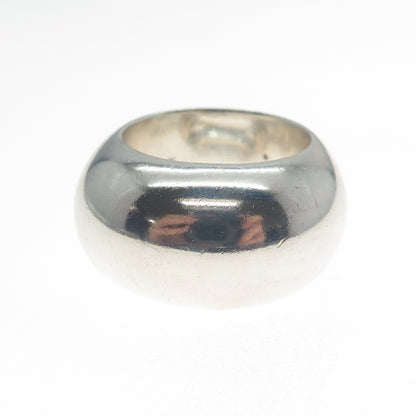 GUCCI 925 Sterling Silver Vintage Italy Modernist Puffy Band Ring Size 8
