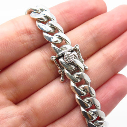 925 Sterling Silver Vintage "Emilio" Personalized ID Cuban Link Bracelet 8"