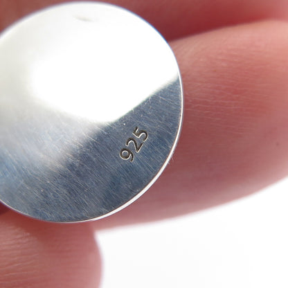 925 Sterling Silver Yellow Enamel Ice Cream Round Tag Minimalist Charm Pendant