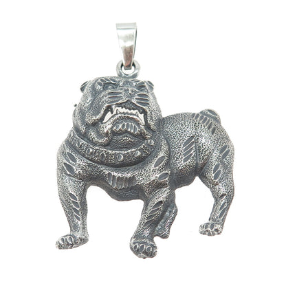 1 OF A KIND 925 Sterling Silver Vintage Bulldog Dog Pendant