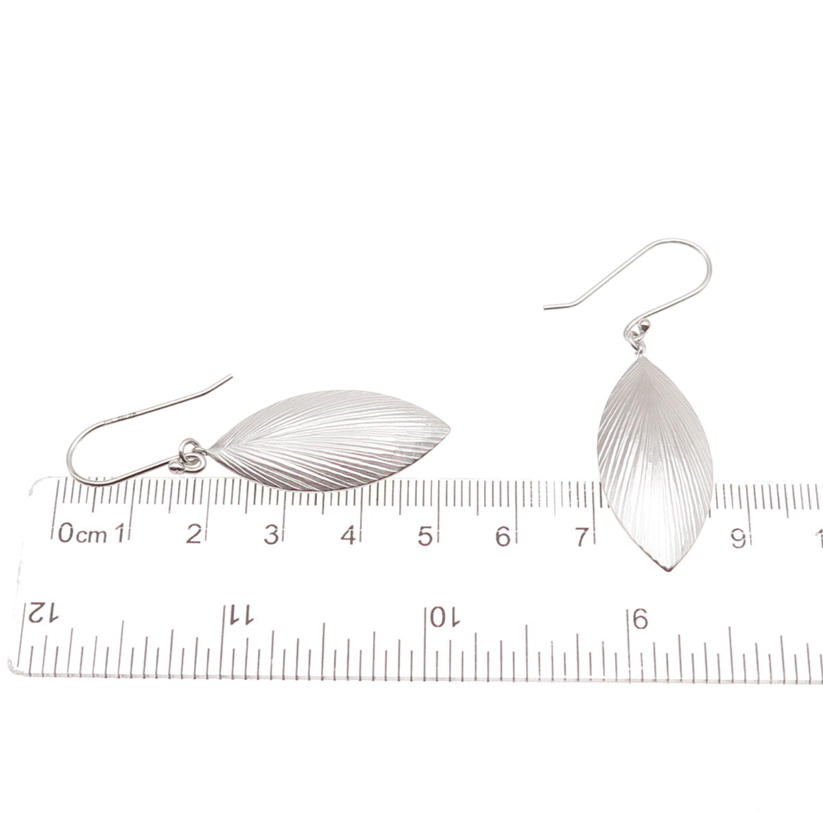 925 Sterling Silver Modernist Petal Dangle Earrings