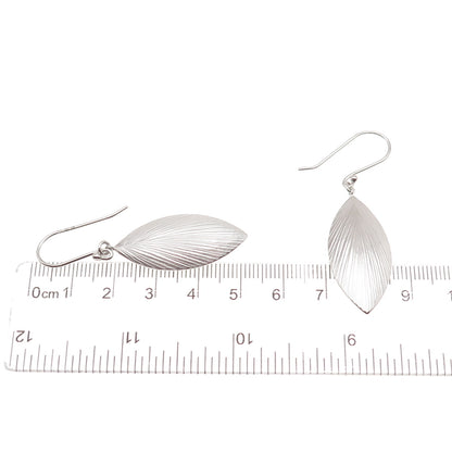 925 Sterling Silver Modernist Petal Dangle Earrings