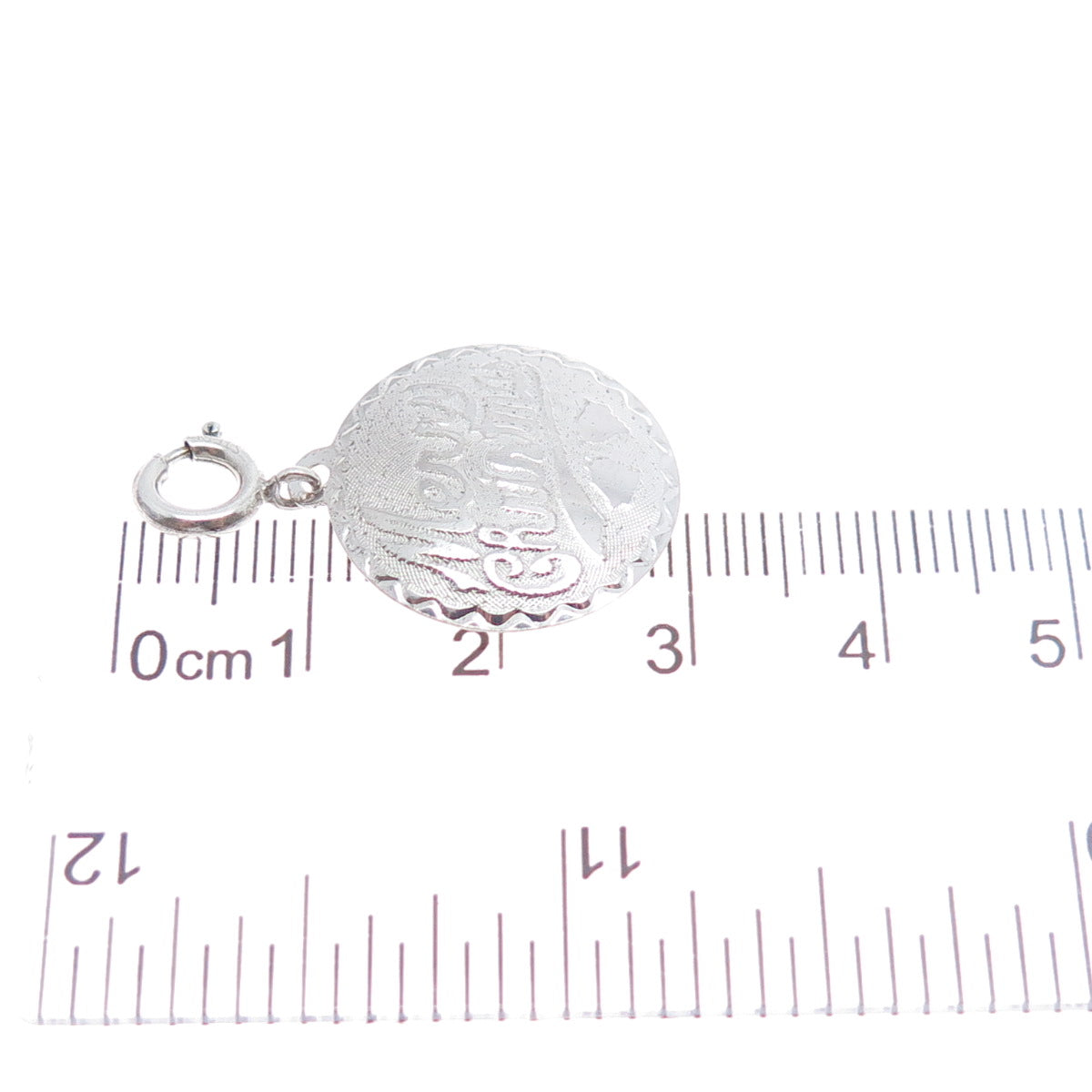 JEWELART Sterling Silver Vintage Merry Christmas Spring Ring Lock Charm Pendant