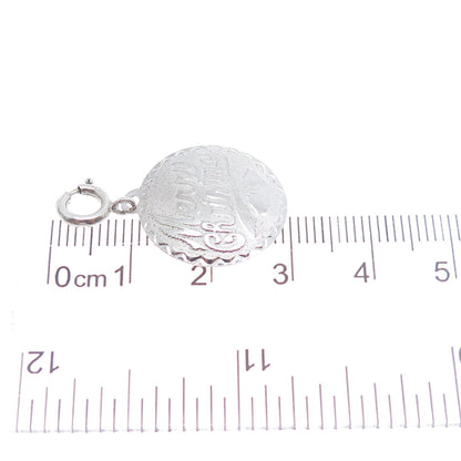 JEWELART Sterling Silver Vintage Merry Christmas Spring Ring Lock Charm Pendant