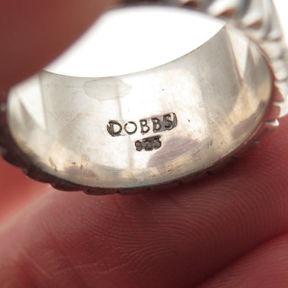 Dobbs of Boston Sterling Silver Vintage Modernist Ribbed Oxidized Ring Size 7.25