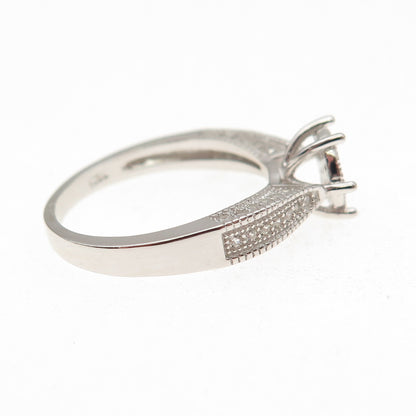 925 Sterling Silver Round-Cut C Z Engagement Ring Size 6.75