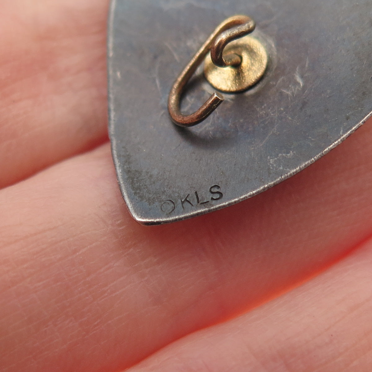 Keith Lewis Sterling Silver 2-Tone Vintage Real Red Garnet Modernist Earrings