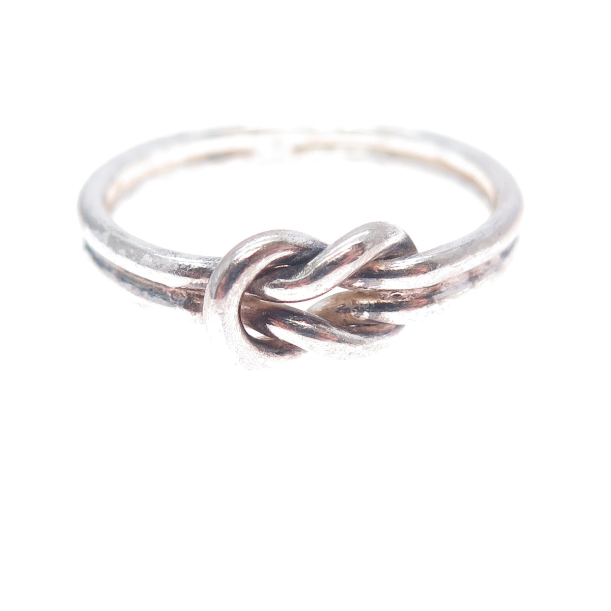 925 Sterling Silver Vintage Love Mariner Knot Oxidized Ring Size 7.5