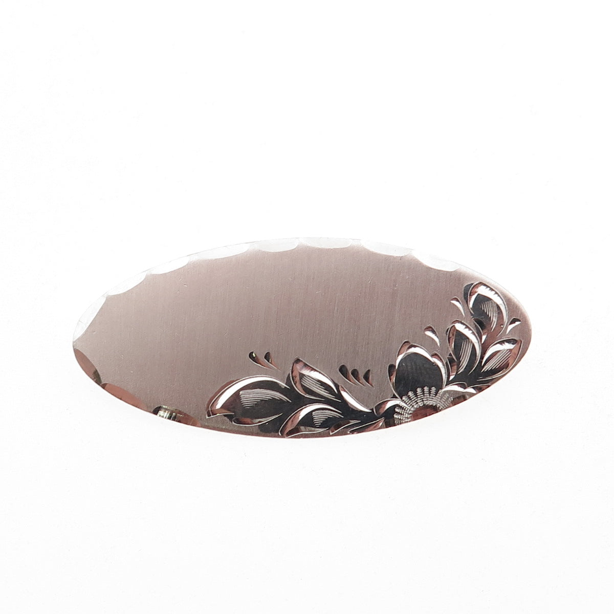 Beau 925 Sterling Silver Vintage Engraved Floral Pin Brooch