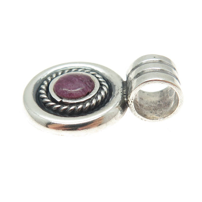 950 Silver Vintage Real Sugilite Roped Oxidized Pendant
