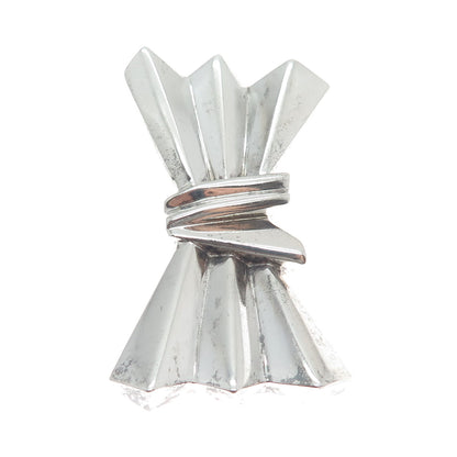 925 Sterling Silver Vintage DND Modernist Bow Pin Brooch