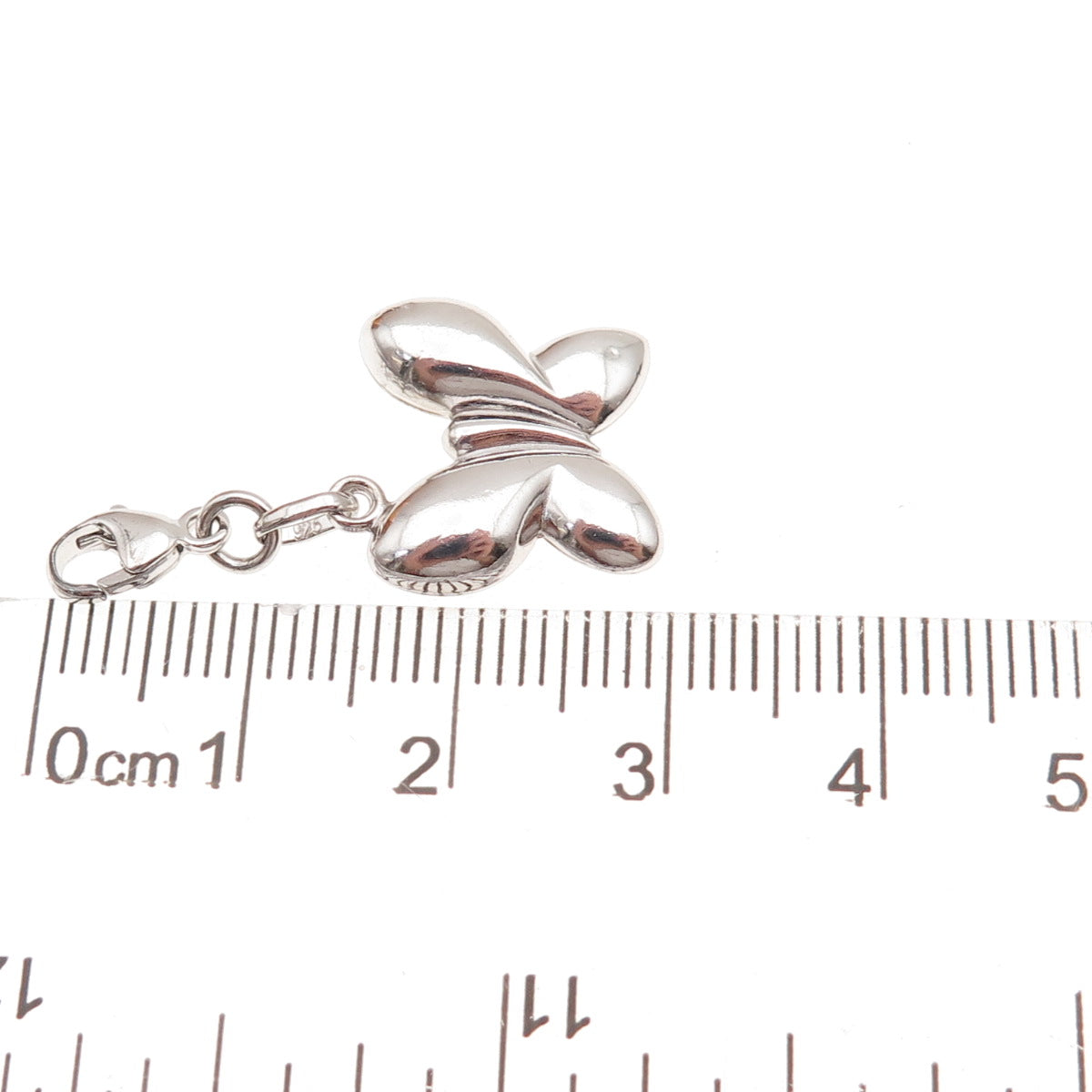 925 Sterling Silver Vintage Butterfly Lobster Lock Charm Pendant