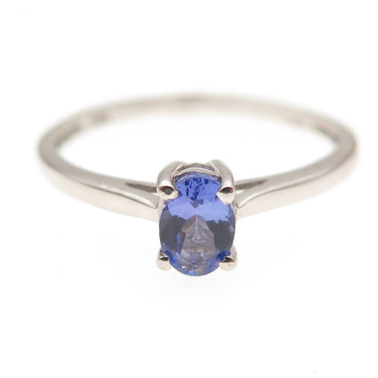 Chuck Clemency 925 Sterling Silver Real Oval-Cut Tanzanite Ring Size 8.25