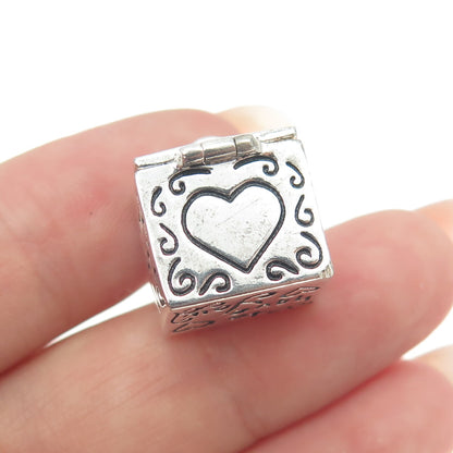 925 Sterling Vintage It's True I'm Blessed To Have You In My Heart Box Pendant
