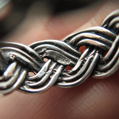 925 Sterling Silver Vintage Wicker Band Ring Size 6.75