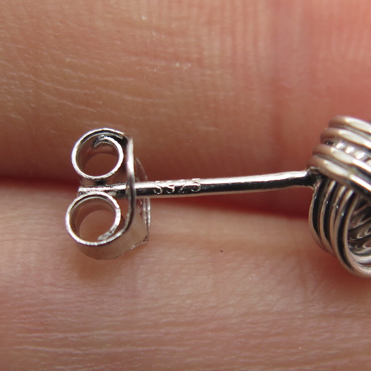 925 Sterling Silver Twisted Knot Stud Earrings