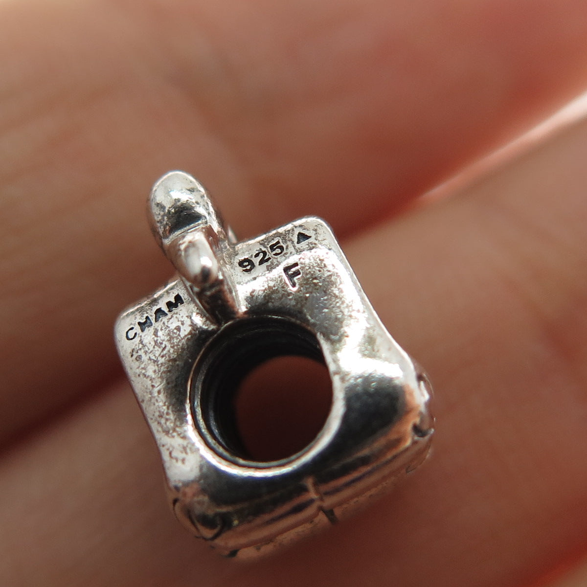 CHAMILIA 925 Sterling Silver Ballet Bow Shoes Slide Bead Charm