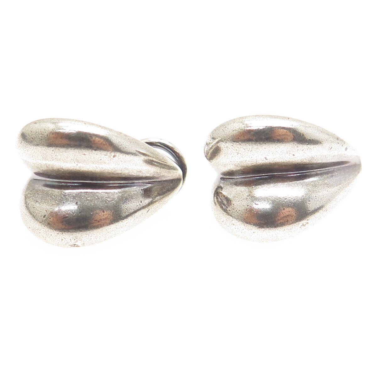 ESPO SIG Joseph Esposito Sterling Silver Vintage Petal Oxidized Clip On Earrings