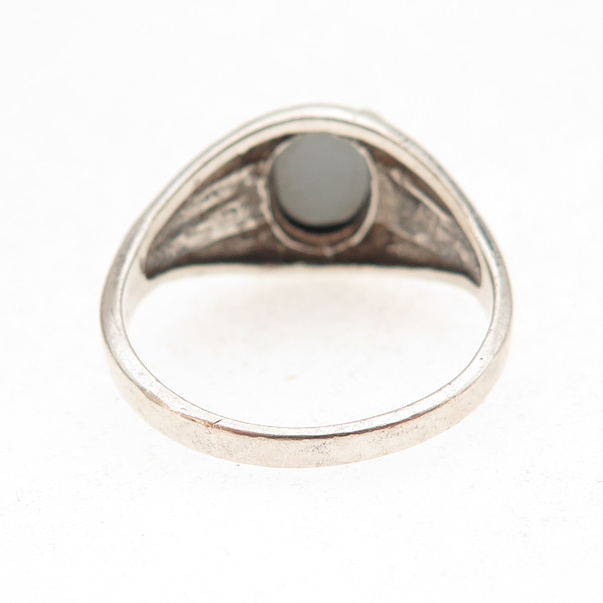 Wheeler Mfg Old Pawn 925 Sterling Silver Vintage Hematite Tribal Ring Size 11