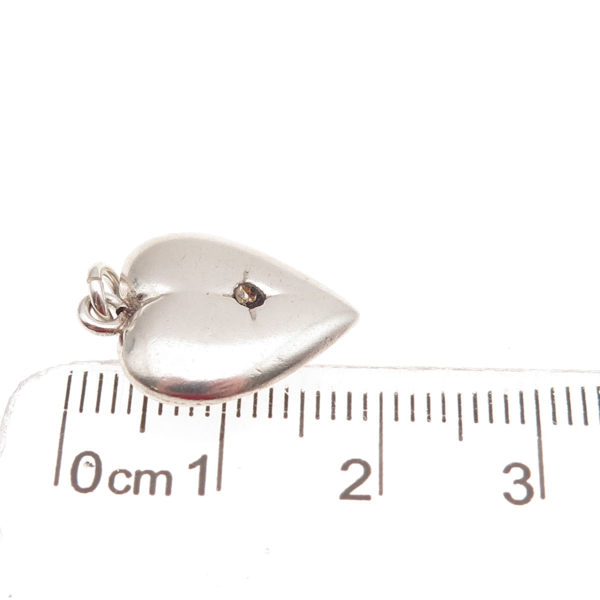 925 Sterling Antique Art Deco Chatelaine Heart Mini Pendant (missing stone)