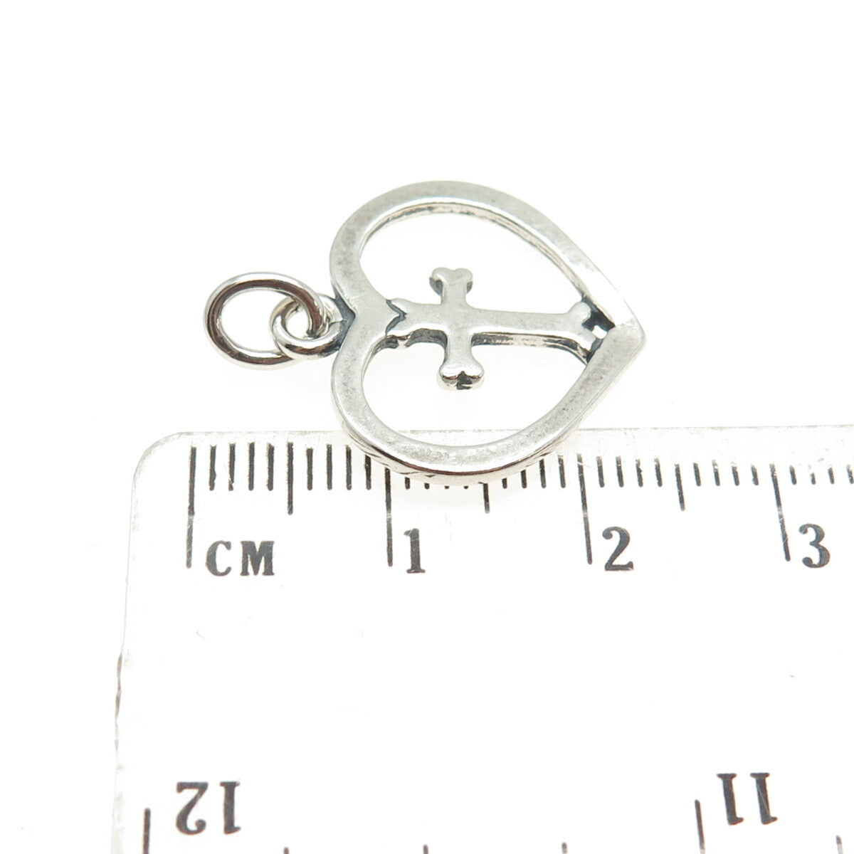 LISA LEE CREATIONS 925 Sterling Silver Vintage Cross & Heart Charm Pendant