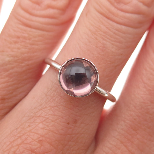 Pandora 925 Sterling Silver Rose Crystal Poetic Droplet Ring Size 7