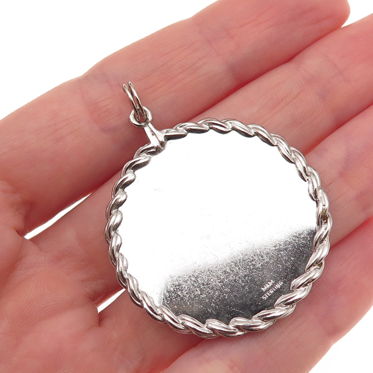 Mark Mercy 925 Sterling Silver Vintage Rhinestone 25th Anniversary Charm Pendant