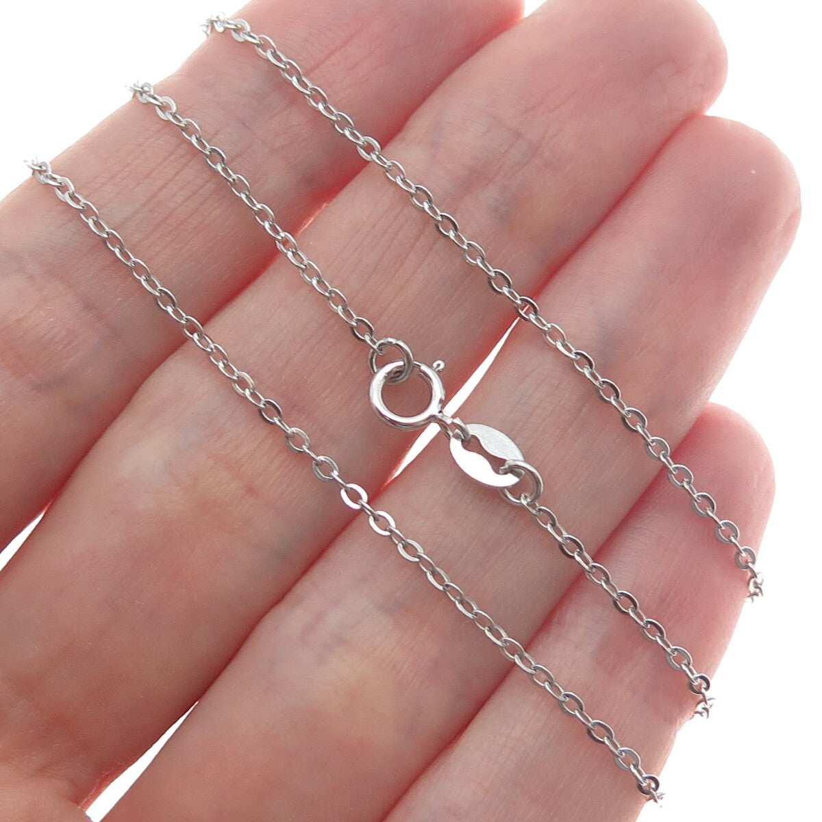 925 Sterling Silver Cable Chain Necklace 18"
