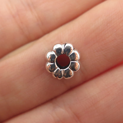PANDORA 925 Sterling Silver Ribbed Clip Lock Charm