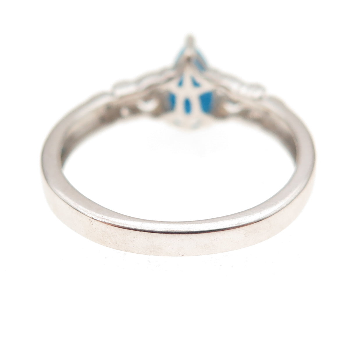 Chuck Clemency 925 Sterling Silver 2-Tone Real Turquoise & Topaz Ring Size 8.25