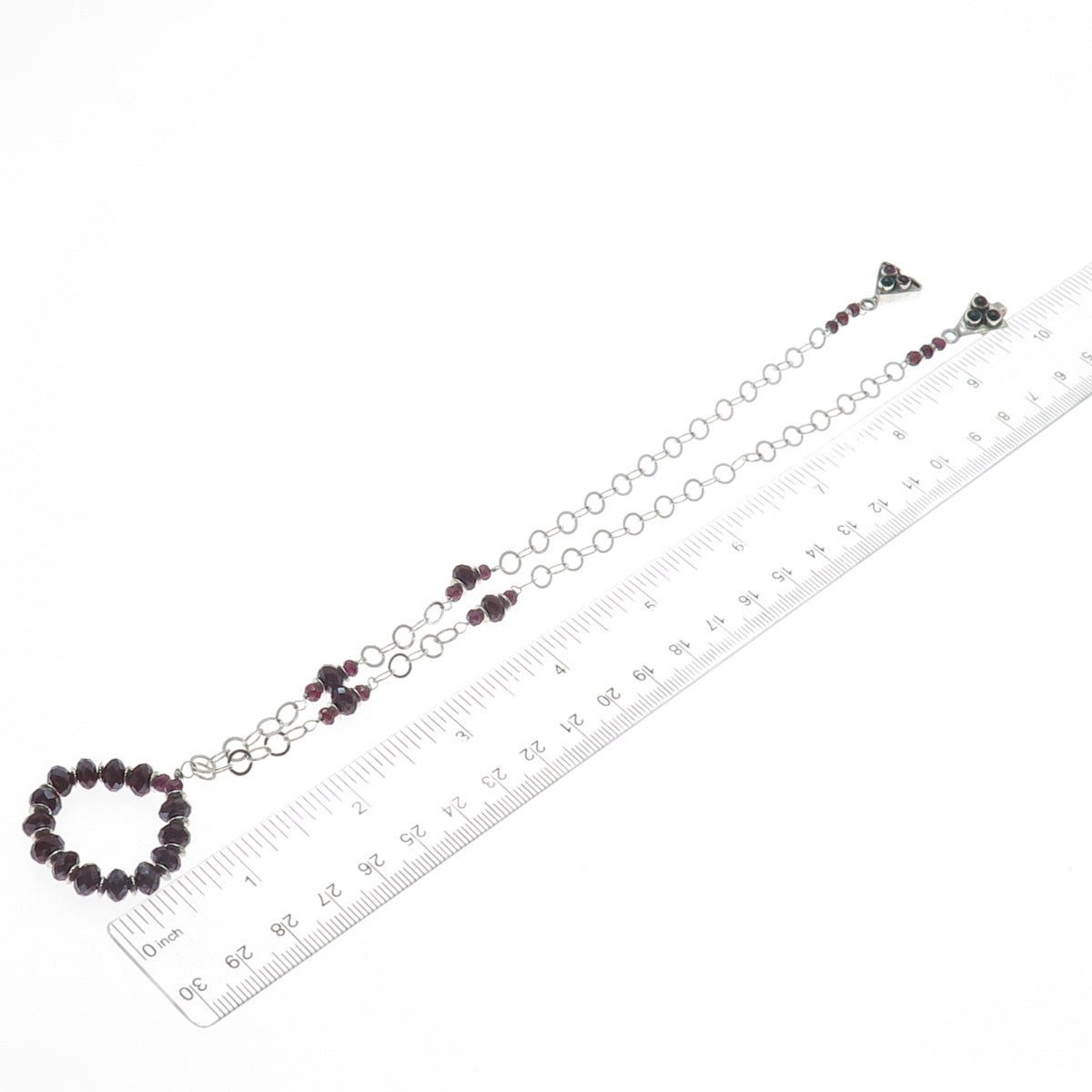 925 Sterling Silver Vintage Real Carnelian & Tourmaline Rolo Chain Necklace 20"