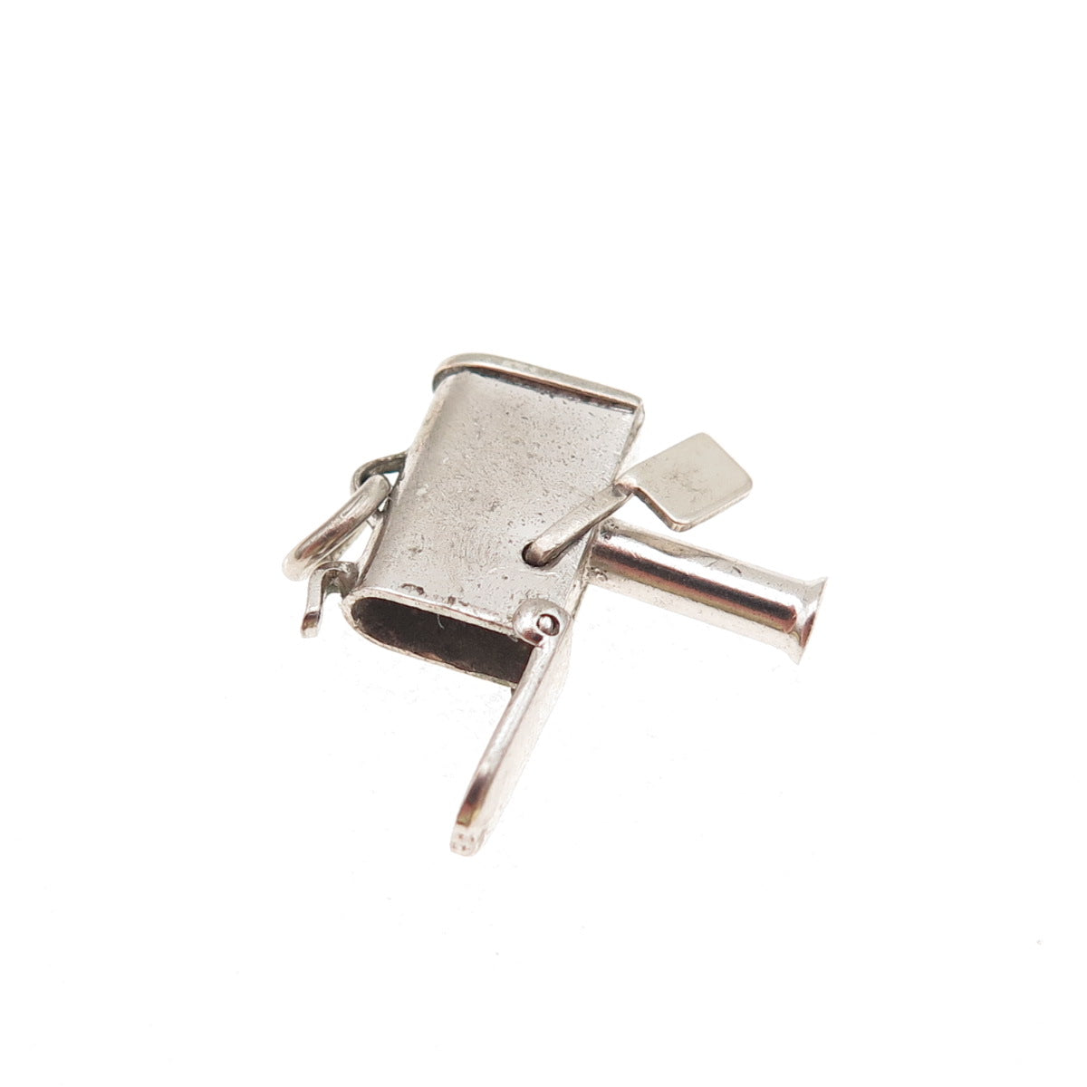 925 Sterling Silver Antique Art Deco Mailbox 3D Mini Open Charm Pendant