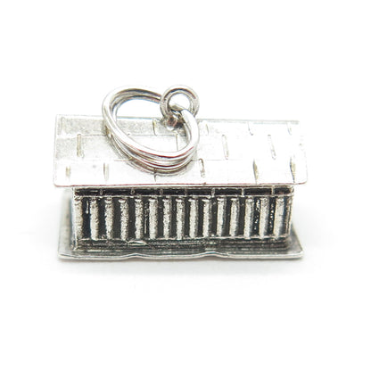 900 Silver Antique Greece Acropolis 3D Charm Pendant