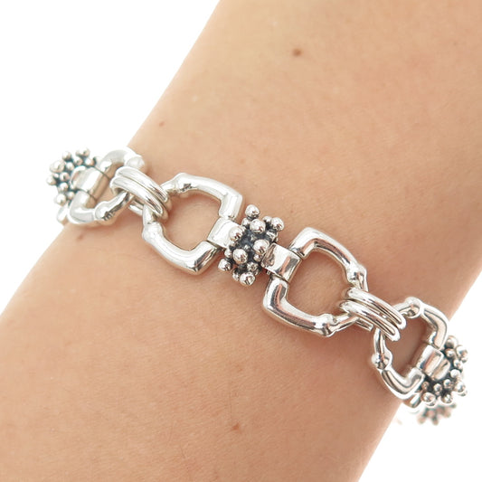 MICHAEL DAWKINS 925 Sterling Silver Horse Bit Stirrup Link Bracelet 6.75"